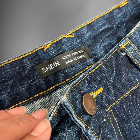 Shein High Waist Pleat Jeans 28 90s Oversize Wide Leg 90's Skater Streetwear Hip - Picture 3 of 4